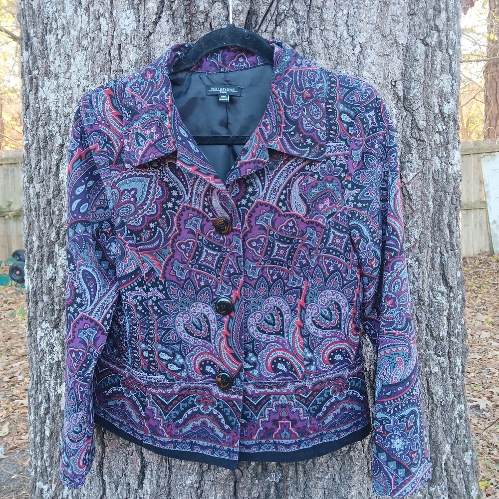 NOTATIONS PETITE Paisley Button-Up Jacket PM